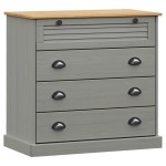 vidaXL Comodă cu sertare VIGO, gri, 80x40x76 cm, lemn masiv de pin vidaXL Comodă cu sertare VIGO, gri, 80x40x76 cm, lemn masiv de pin