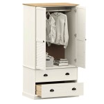 vidaXL Dulap VIGO, alb, 90x55x170 cm, lemn masiv de pin