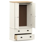vidaXL Dulap VIGO, alb, 90x55x170 cm, lemn masiv de pin