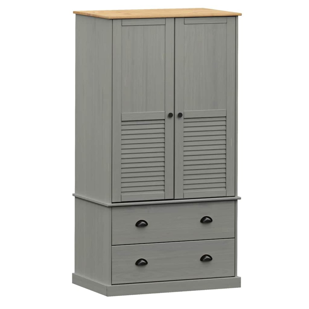 vidaXL Șifonier VIGO, gri, 90x55x170 cm, lemn masiv de pin