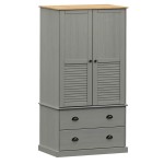 vidaXL Șifonier VIGO, gri, 90x55x170 cm, lemn masiv de pin