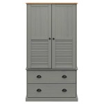 vidaXL Șifonier VIGO, gri, 90x55x170 cm, lemn masiv de pin