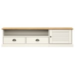 vidaXL Comodă TV VIGO, alb, 156x40x40 cm, lemn masiv de pin