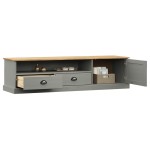 vidaXL Comodă TV VIGO, gri, 156x40x40 cm, lemn masiv de pin