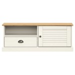 vidaXL Comodă TV VIGO, alb, 106x40x40 cm, lemn masiv de pin