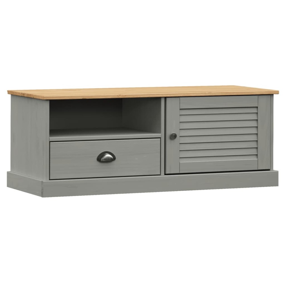 vidaXL Comodă TV VIGO, gri, 106x40x40 cm, lemn masiv de pin