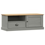 vidaXL Comodă TV VIGO, gri, 106x40x40 cm, lemn masiv de pin