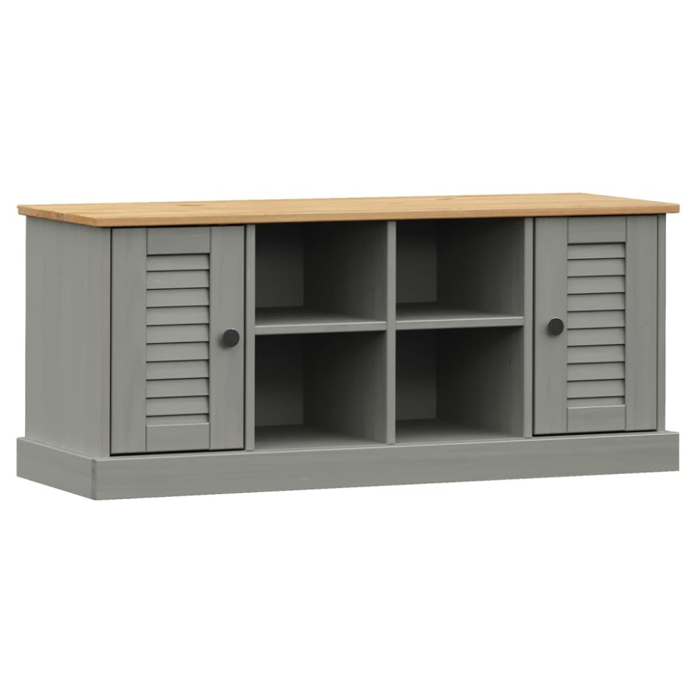 vidaXL Bancă de pantofi VIGO, gri, 106x35x45 cm, lemn masiv de pin