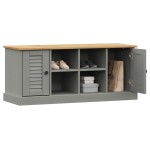 vidaXL Bancă de pantofi VIGO, gri, 106x35x45 cm, lemn masiv de pin vidaXL Bancă de pantofi VIGO, gri, 106x35x45 cm, lemn masiv de pin