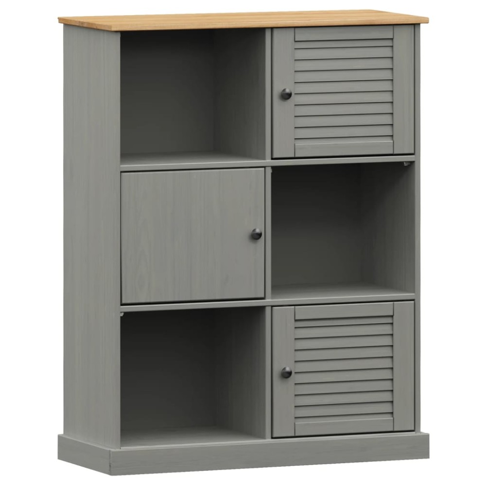vidaXL Bibliotecă VIGO, gri, 90x35x114,5 cm, lemn masiv de pin