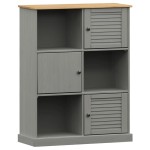 vidaXL Bibliotecă VIGO, gri, 90x35x114,5 cm, lemn masiv de pin vidaXL Bibliotecă VIGO, gri, 90x35x114,5 cm, lemn masiv de pin