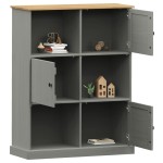 vidaXL Bibliotecă VIGO, gri, 90x35x114,5 cm, lemn masiv de pin vidaXL Bibliotecă VIGO, gri, 90x35x114,5 cm, lemn masiv de pin