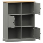 vidaXL Bibliotecă VIGO, gri, 90x35x114,5 cm, lemn masiv de pin vidaXL Bibliotecă VIGO, gri, 90x35x114,5 cm, lemn masiv de pin