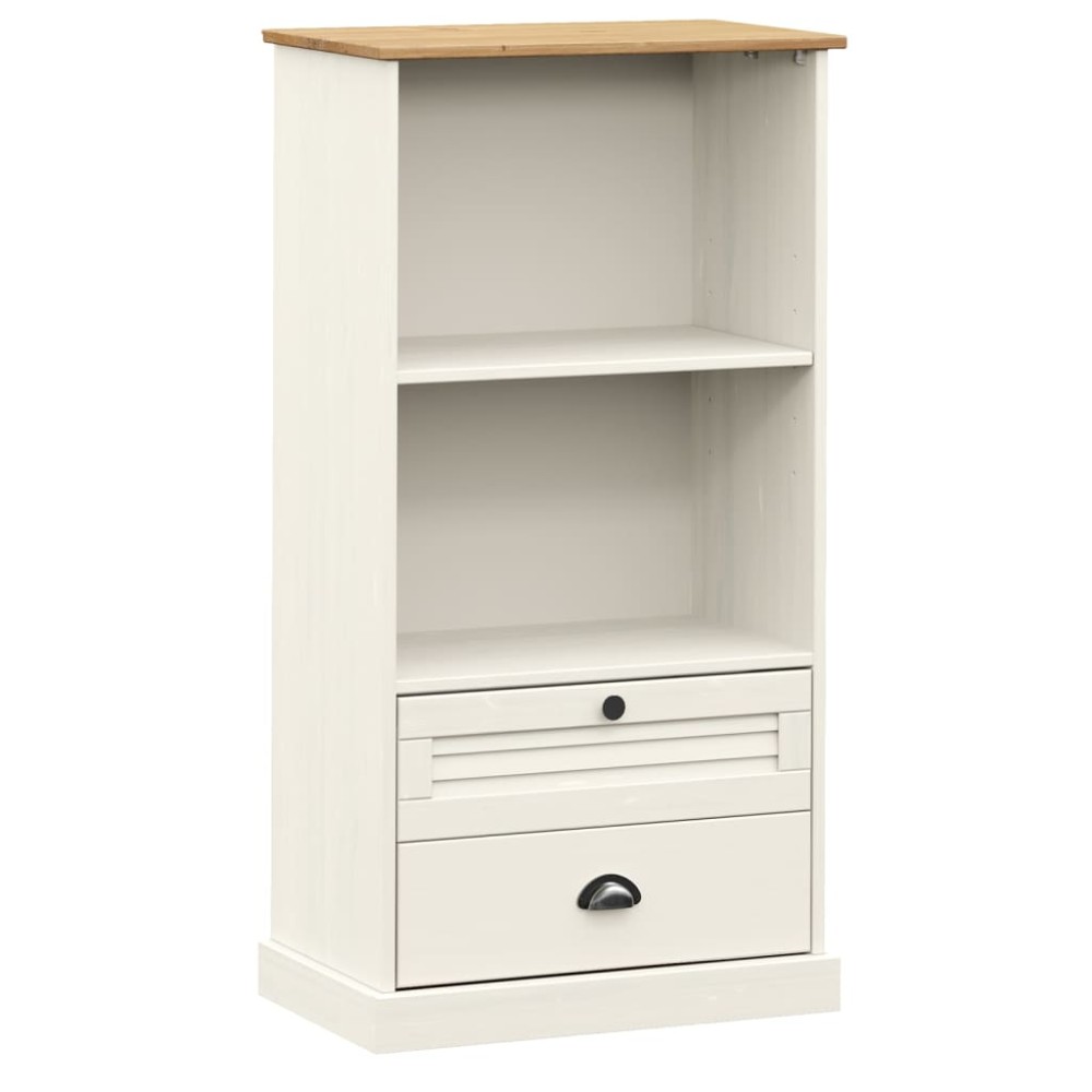 vidaXL Bibliotecă VIGO, alb, 60x35x114,5 cm, lemn masiv de pin