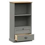 vidaXL Bibliotecă VIGO, gri, 60x35x114,5 cm, lemn masiv de pin vidaXL Bibliotecă VIGO, gri, 60x35x114,5 cm, lemn masiv de pin