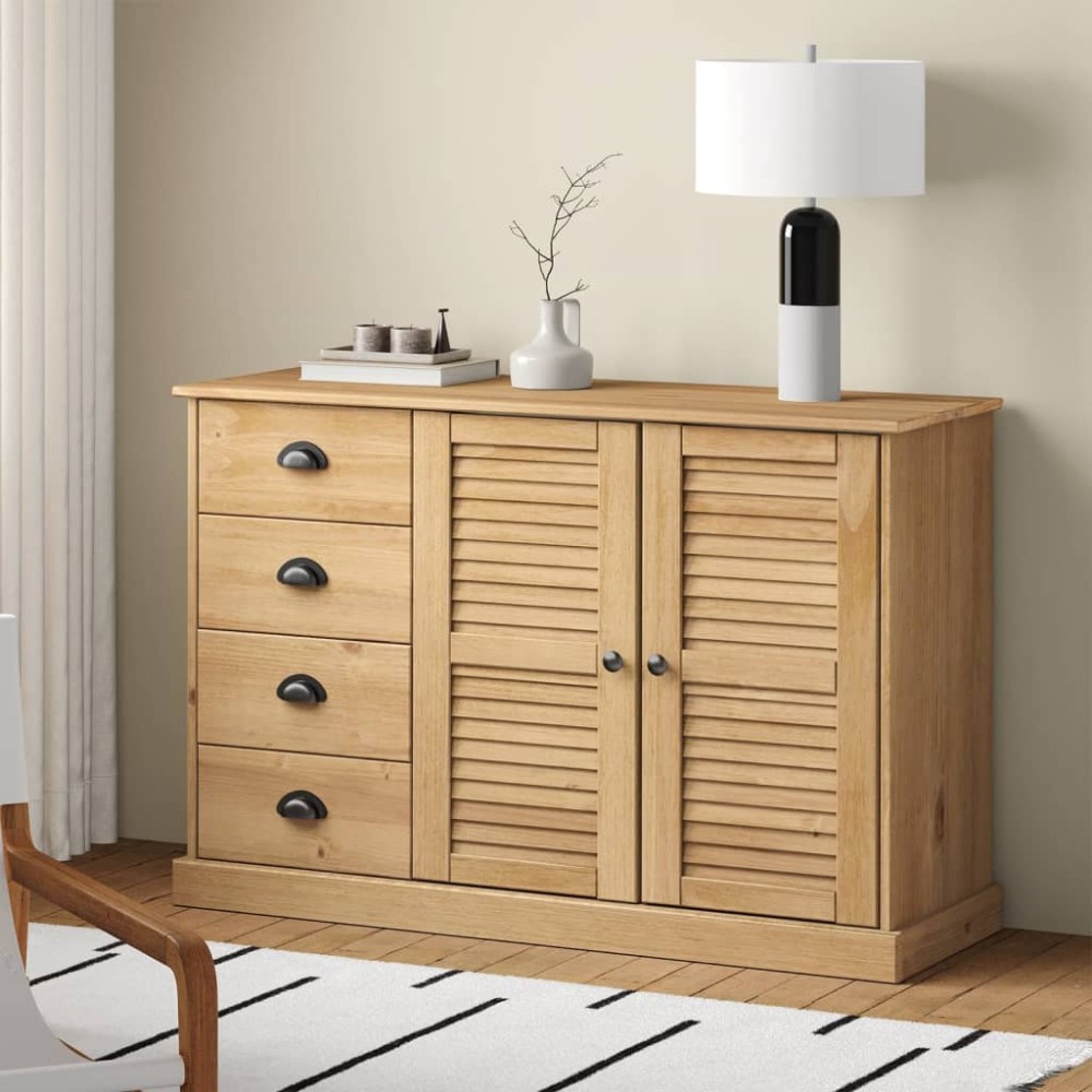 vidaXL Servantă cu sertare VIGO, 113x40x75 cm, lemn masiv de pin