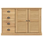 vidaXL Servantă cu sertare VIGO, 113x40x75 cm, lemn masiv de pin vidaXL Servantă cu sertare VIGO, 113x40x75 cm, lemn masiv de pin