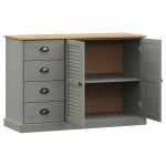 vidaXL Servantă cu sertare VIGO, gri, 113x40x75 cm, lemn masiv de pin vidaXL Servantă cu sertare VIGO, gri, 113x40x75 cm, lemn masiv de pin