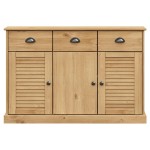 vidaXL Servantă cu sertare VIGO, 113x40x75 cm, lemn masiv de pin vidaXL Servantă cu sertare VIGO, 113x40x75 cm, lemn masiv de pin