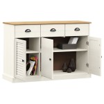 vidaXL Servantă cu sertare VIGO, alb, 113x40x75 cm, lemn masiv de pin vidaXL Servantă cu sertare VIGO, alb, 113x40x75 cm, lemn masiv de pin