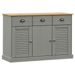 vidaXL Servantă cu sertare VIGO, gri, 113x40x75 cm, lemn masiv de pin vidaXL Servantă cu sertare VIGO, gri, 113x40x75 cm, lemn masiv de pin