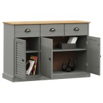 vidaXL Servantă cu sertare VIGO, gri, 113x40x75 cm, lemn masiv de pin vidaXL Servantă cu sertare VIGO, gri, 113x40x75 cm, lemn masiv de pin