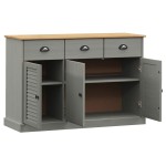 vidaXL Servantă cu sertare VIGO, gri, 113x40x75 cm, lemn masiv de pin vidaXL Servantă cu sertare VIGO, gri, 113x40x75 cm, lemn masiv de pin
