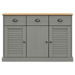 vidaXL Servantă cu sertare VIGO, gri, 113x40x75 cm, lemn masiv de pin vidaXL Servantă cu sertare VIGO, gri, 113x40x75 cm, lemn masiv de pin