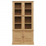 vidaXL Vitrină de sticlă VIGO, 85x35x170 cm, lemn masiv de pin