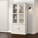 vidaXL Vitrină de sticlă VIGO, alb, 85x35x170 cm, lemn masiv de pin vidaXL Vitrină de sticlă VIGO, alb, 85x35x170 cm, lemn masiv de pin