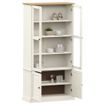 vidaXL Vitrină de sticlă VIGO, alb, 85x35x170 cm, lemn masiv de pin vidaXL Vitrină de sticlă VIGO, alb, 85x35x170 cm, lemn masiv de pin