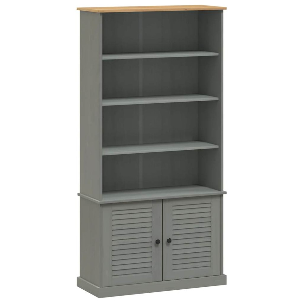vidaXL Bibliotecă „VIGO”, gri, 85x35x170 cm, lemn masiv de pin
