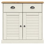 vidaXL Servantă cu sertare „VIGO” 78x40x75 cm, alb, lemn masiv de pin vidaXL Servantă cu sertare „VIGO” 78x40x75 cm, alb, lemn masiv de pin