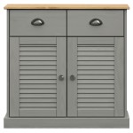 vidaXL Servantă cu sertare „VIGO”, gri, 78x40x75 cm, lemn masiv de pin