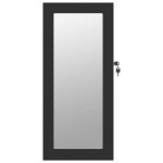 vidaXL Dulap de bijuterii cu oglindă de perete, negru, 30x8,5x67 cm vidaXL Dulap de bijuterii cu oglindă de perete, negru, 30x8,5x67 cm