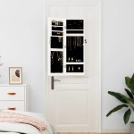 vidaXL Dulap de bijuterii cu oglindă montat pe perete alb 30x8,5x90 cm vidaXL Dulap de bijuterii cu oglindă montat pe perete alb 30x8,5x90 cm
