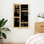 vidaXL Dulap de bijuterii cu oglindă montat pe perete, 30x8,5x90 cm vidaXL Dulap de bijuterii cu oglindă montat pe perete, 30x8,5x90 cm