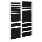vidaXL Dulap de bijuterii cu oglindă de perete, alb, 37,5x10x106 cm vidaXL Dulap de bijuterii cu oglindă de perete, alb, 37,5x10x106 cm