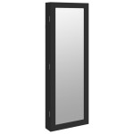 vidaXL Dulap de bijuterii cu oglindă de perete, negru, 37,5x10x106 cm vidaXL Dulap de bijuterii cu oglindă de perete, negru, 37,5x10x106 cm