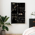 vidaXL Dulap de bijuterii cu oglindă de perete, negru, 37,5x10x106 cm vidaXL Dulap de bijuterii cu oglindă de perete, negru, 37,5x10x106 cm