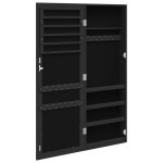 vidaXL Dulap de bijuterii cu oglindă de perete, negru, 37,5x10x106 cm vidaXL Dulap de bijuterii cu oglindă de perete, negru, 37,5x10x106 cm