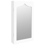 vidaXL Dulap de bijuterii cu oglindă de perete, alb, 37,5x10x67 cm vidaXL Dulap de bijuterii cu oglindă de perete, alb, 37,5x10x67 cm