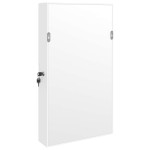vidaXL Dulap de bijuterii cu oglindă de perete, alb, 37,5x10x67 cm vidaXL Dulap de bijuterii cu oglindă de perete, alb, 37,5x10x67 cm
