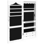 vidaXL Dulap de bijuterii cu oglindă de perete, alb, 37,5x10x90 cm vidaXL Dulap de bijuterii cu oglindă de perete, alb, 37,5x10x90 cm