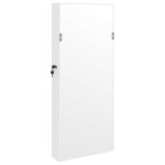 vidaXL Dulap de bijuterii cu oglindă de perete, alb, 37,5x10x90 cm vidaXL Dulap de bijuterii cu oglindă de perete, alb, 37,5x10x90 cm