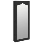 vidaXL Dulap de bijuterii cu oglindă de perete, negru, 37,5x10x90 cm vidaXL Dulap de bijuterii cu oglindă de perete, negru, 37,5x10x90 cm