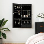 vidaXL Dulap de bijuterii cu oglindă de perete, negru, 37,5x10x90 cm vidaXL Dulap de bijuterii cu oglindă de perete, negru, 37,5x10x90 cm