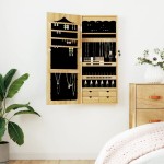 vidaXL Dulap de bijuterii cu oglindă montat pe perete, 37,5x10x90 cm vidaXL Dulap de bijuterii cu oglindă montat pe perete, 37,5x10x90 cm