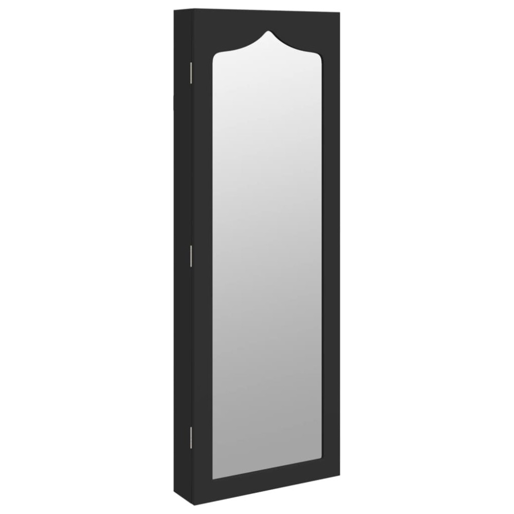vidaXL Dulap de bijuterii cu oglindă de perete, negru, 37,5x10x106 cm