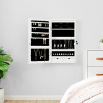 vidaXL Dulap de bijuterii cu oglindă și lumini LED, de perete, alb vidaXL Dulap de bijuterii cu oglindă și lumini LED, de perete, alb